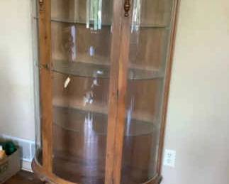 013 Oak Glass Curio Glass Cabinet