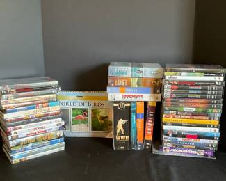 Approximately 40 DVDs