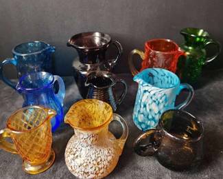 Vintage Handblown Glass Creamers