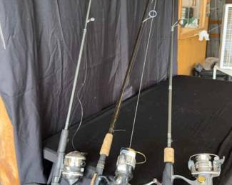 Three Fishing Rods Zebco, Tournament IM8 Graphite, Quantum IM6 Graphite