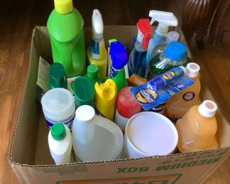 Box of Cleaning Products 