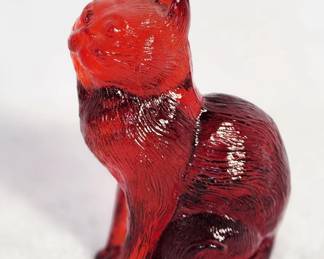 Mosser Glass Red Cadmium Sitting Cat 