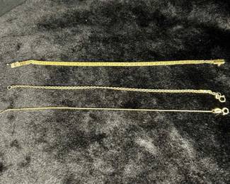 Three 14K Gold Bracelets