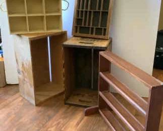 Assortment of Wooden Boxes Shelves