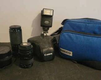 Canon AE1 35mm Camera with Accessories 