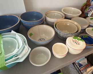 Pyrex and Stoneware.