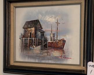 Seascape Oil Painting by A. Simpson.