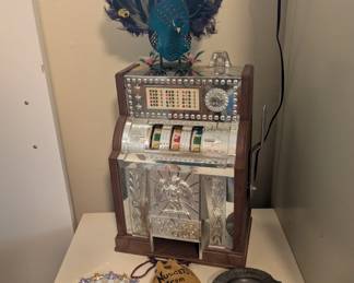 Silver Eagle slot machine bank. Made in Japan