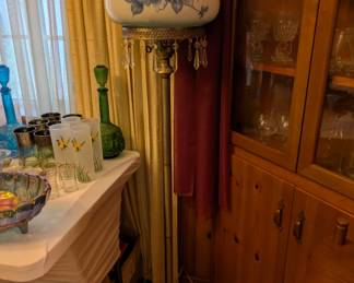 Vintage hurricane parlor lamp. Two of two