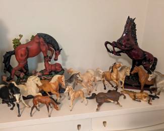 Horse collection, most pictured here are Breyer