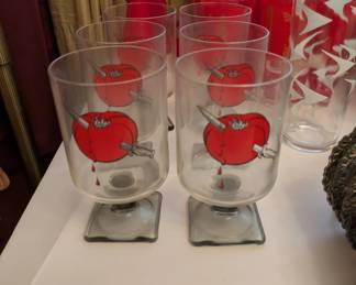 Vintage Bloody Mary footed Glasses