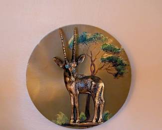 Vintage Gastone Copper 3D art wall plaque