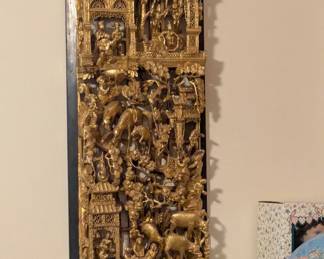 Carved and gilded panel