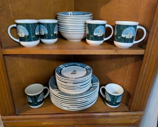 Vintage Casual Settings by Oneida "Sailboats" by Warren Kimble