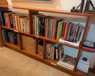 Horizontal bookshelf & books