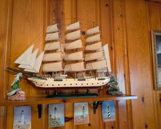 Wooden Sailboat Model