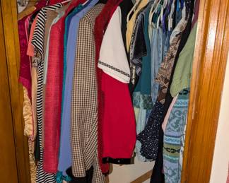 Jackets, tops, pants, dresses etc
