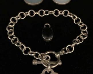 CT300VSilver Bracelet Shell Earrings