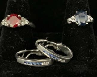CT313Red, White Blue Gold Silver Jewelry
