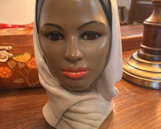 VINTAGE MCM MARWAL CHALKWARE BUST