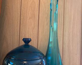 VIKING "FLYING SAUCER" CANDY DISH,  MCM VASE