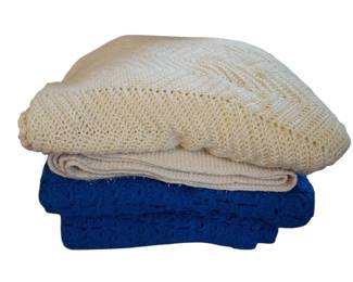 Four Crocheted Afghans Throws