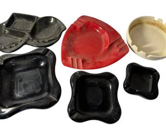 6 Vintage Ashtrays 