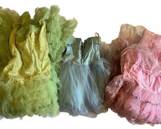 Three Vintage Prom Dresses