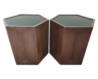 Pair Of 1969 Syroco Hexagon End Tables