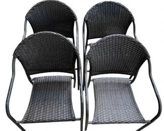 4 Faux Wicker Chairs 