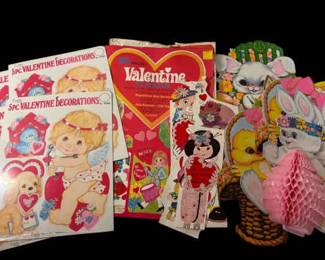 Vintage Valentines Easter Paper Decorations