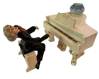 Maestro at Piano Ceramic Figurine