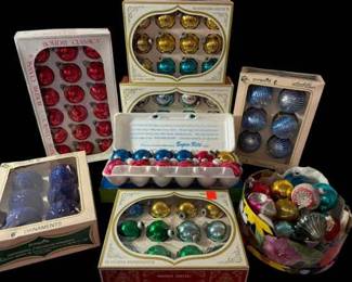 Vintage Colorful Shiny Brite Ornaments and More 
