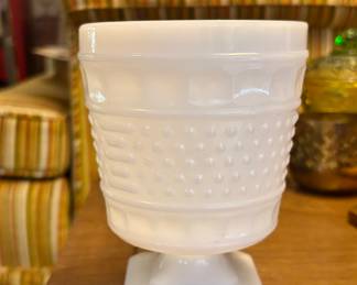 White vintage napco milk glass