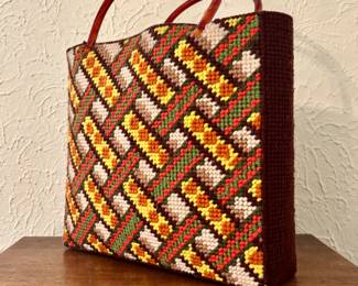 vintage needlepoint purse