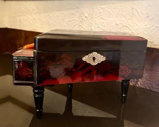 Vintage Lacquer Grand Piano Jewelry Box