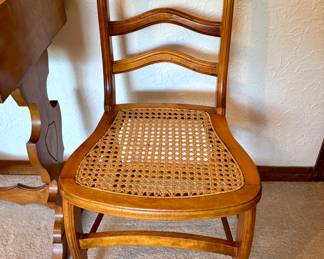 Antique wood cane bottom chair