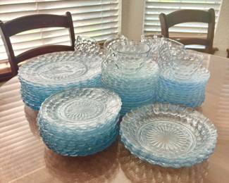 Sapphire Bubble Depression Glass