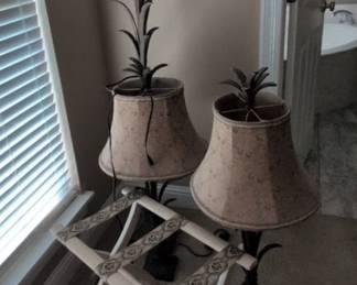 Matching Lamps Vintage Luggage Rack