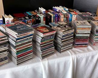 Collection Of VHS Tape Movies, DVDs, Music CDs, Cassette Tapes