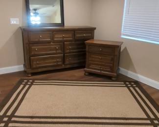 Dresser, Mirror, Nightstand And Rug 