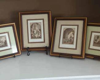 Set Of Four Numbered Lithograph Prints 