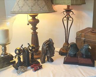 Book Ends, Lamp, Other Assorted Decor