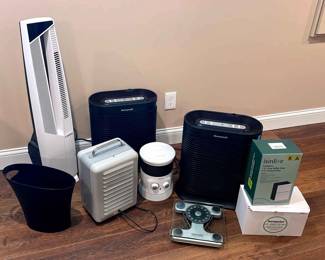 Honeywell Hepa Air Purifiers, Lasko Fan, Peronist Heater, Rival Space Heater, Scale