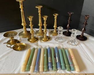Metal Glass Candle Stick Holders  Various Candles