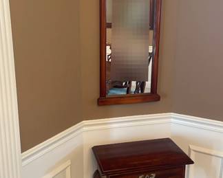 Entry Way Wood Table And Wood Mirror