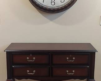 Credenza Style File Cabinet And Large Clock