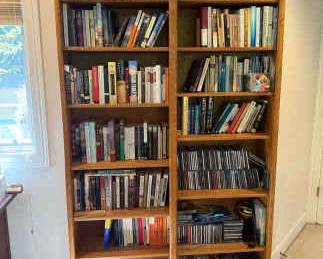 Oak Double Bookcase Books Included
