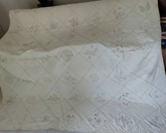 Handmade Embroidered Coverlet