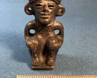Mesoamerican Hand Carved Stone Statue Figure